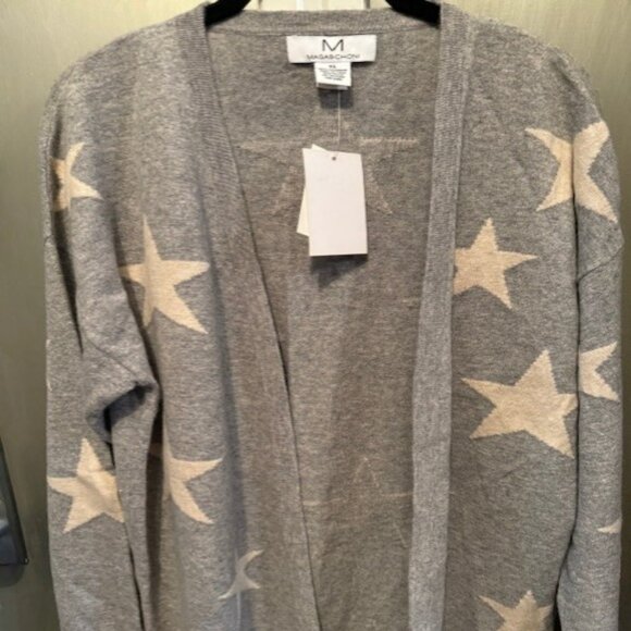 Magaschino 100% cashmere open front Star cardigan Sweater - Picture 8 of 16